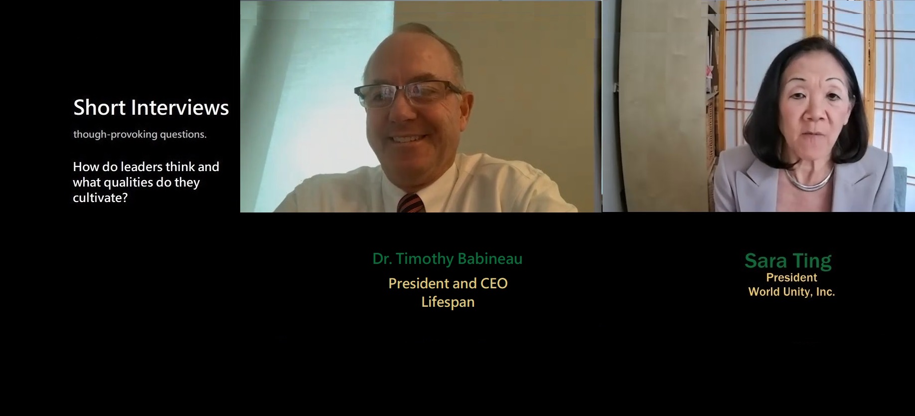 Dr. Timothy Babineau Leadership Dialog